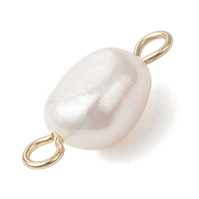 2Pcs 2 Colors Natural Pearl Potato Links Connector Charms PALLOY-JF04805-1