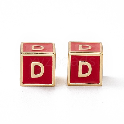 Rack Plating Brass Enamel Beads KK-B060-04G-03D-1