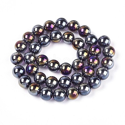 Electroplate Transparent Glass Beads Strands GLAA-T032-T10mm-AB03-1