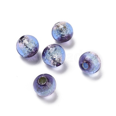 Handmade Silver Foil Glass Beads LAMP-A001-G02-10mm-1