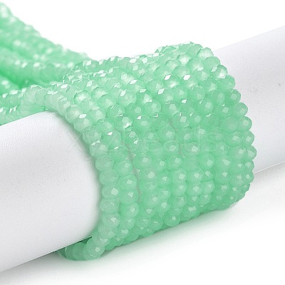 Baking Paint Imitation Jade Glass Bead Strands DGLA-A034-J4MM-A22-1