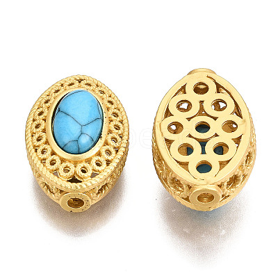 4-Hole Synthetic Turquoise Beads KK-S310-39A-1