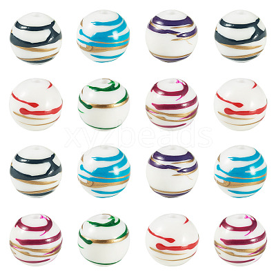 20Pcs Acrylic Stripe Beads MACR-TA0002-77-1