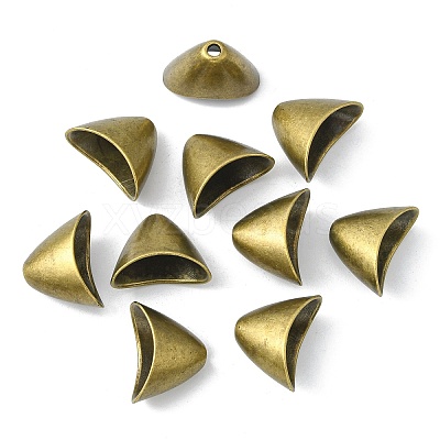 Tibetan Style Alloy Triangle Apetalous Bead Cones TIBE-5212-AB-FF-1