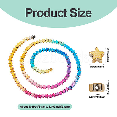 2 Strands Gradient Color Electroplated Synthetic Non-magnetic Hematite Beads Strands G-TA0002-86A-1