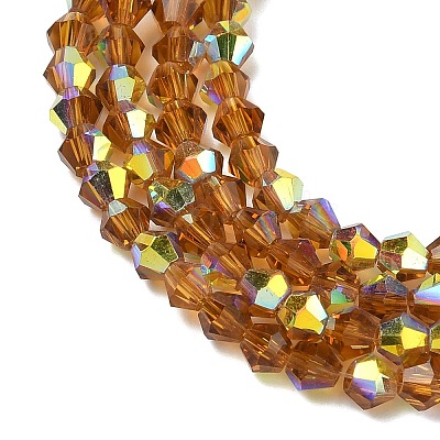 Electroplate Transparent Glass Beads Strands EGLA-K015-18U-1