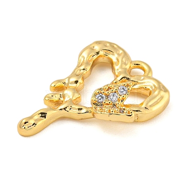 Brass with Clear Cubic Zirconia Pendants LS-KK-G508-01A-G-1
