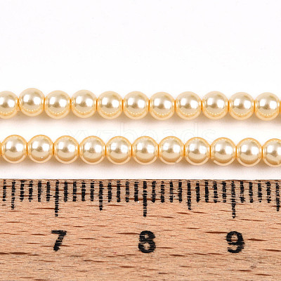 Baking Paint Pearlized Glass Pearl Bead Strands HY-N002-3mm-A09-1