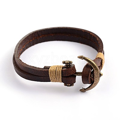 Leather Multi-Strand Bracelets BJEW-P128-35-1