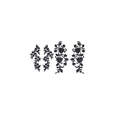 4Pcs 2 Styles Plum Blosssom & Flower Cotton Computerized Embroidery Sew on Patches PATC-GA0001-35-1