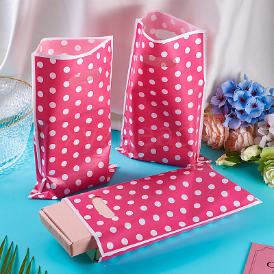 Polka Dot PET Plastic Packing Bags with Die Cut Hole Handle ABAG-TADJ0002-001B-1