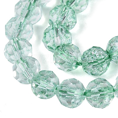 Crackle Transparent Glass Beads Strands GLAA-N068-06A-10-1