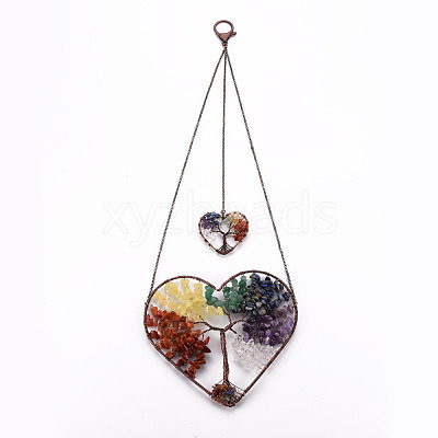 Natural Mixed Gemstone Big Pendants G-T133-R07-1