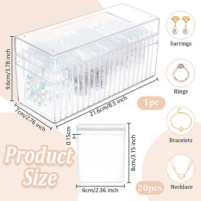 Transparent Acrylic Jewelry Storage Box Sets CON-WH0110-007A-1