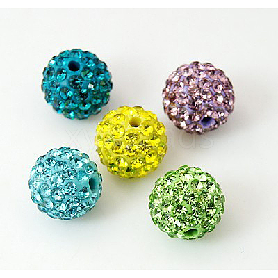 Pave Disco Ball Beads X-RB-Q195-6mm-M-1