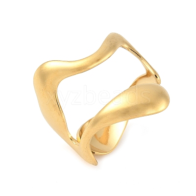 304 Stainless Steel Open Cuff Rings for Women RJEW-U060-01K-G-1