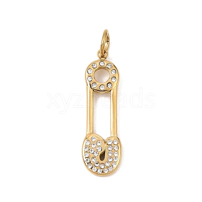 304 Stainless Steel Rhinestone Pendants RB-CBAC900-12G-1
