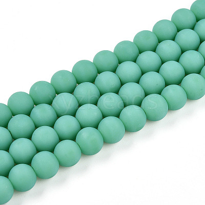 Opaque Glass Beads Strands GLAA-T032-P8mm-MD12-1