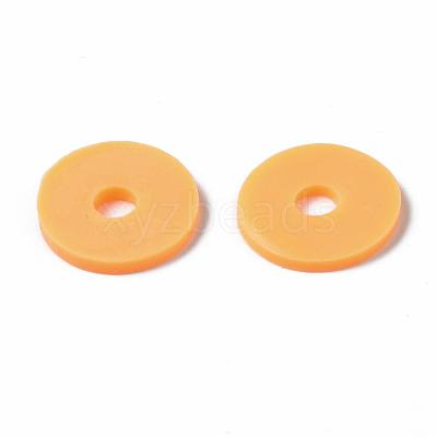 Flat Round Handmade Polymer Clay Beads CLAY-R067-12mm-15-1