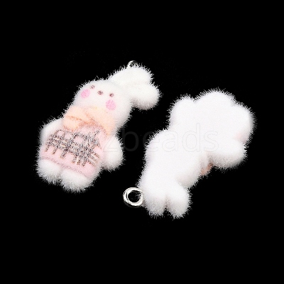 Flocking Opaque Resin Pendants RESI-P053-04A-P-1