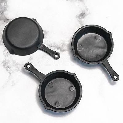 10Pcs Plastic Frying Pan Miniature Ornaments PW-WG6F097-01-1