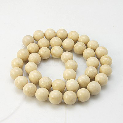 Natural Fossil Beads Strands G-E110-12mm-2-1