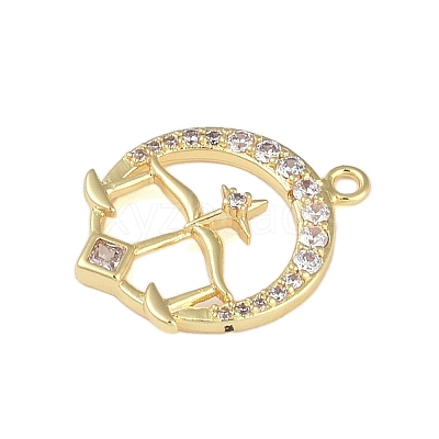 Brass Micro Pave Clear Cubic Zirconia Pendants FIND-B077-02G-08-1