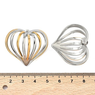 304 Stainless Steel Two Tone Stud Earrings LS-EJEW-P335-01A-1