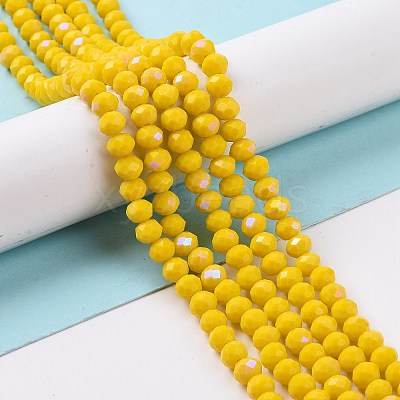 Electroplate Opaque Solid Color Glass Beads Strands EGLA-A034-P2mm-L02-1