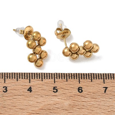 304 Stainless Steel Round Ball Stud Earrings SA-CBA5A9C-02G-1