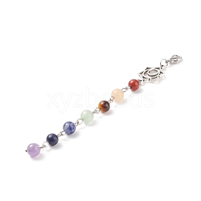 Natural Gemstone Link Pendant Decoration Sets HJEW-JM00692-1