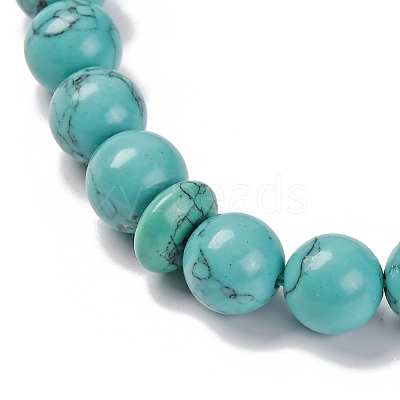 Synthetic Turquoise Beads Stretch Bracelets BJEW-A025-01F-1