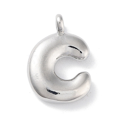 Rack Plating Brass Balloon Letter Pendants KK-C050-01P-C-1