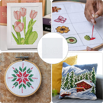 12Pcs 11CT Cross Stitch Fabric Sheets DIY-CY0002-77A-1