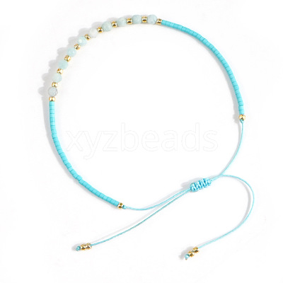 Natural Amazonite Beads Braided Bead Bracelets KZ2587-3-1
