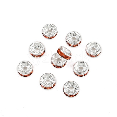 Brass Grade A Rhinestone Spacer Beads RB-A014-Z6mm-20S-1