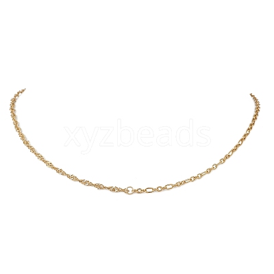 304 Stainless Steel Figaro Chain Singapore Chain Necklaces for Women NJEW-JN05591-1