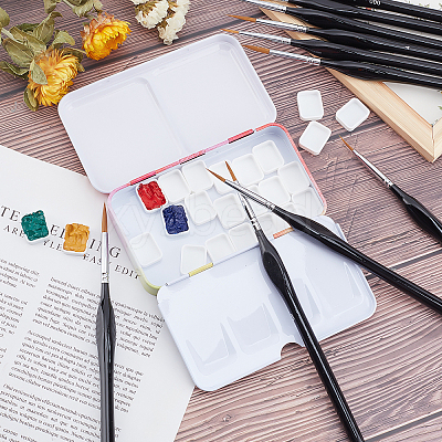 Wooden Mini Paints Brush Set AJEW-PH0001-66-1