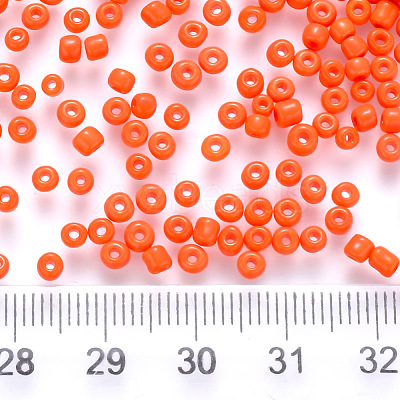 8/0 Baking Paint Glass Round Seed Beads SEED-S036-01B-01-1