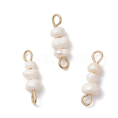 Natural Cultured Freshwater Pearl Potato Beaded Links PALLOY-JF04645-01-1