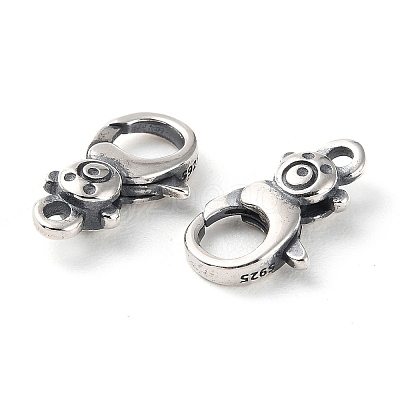 925 Thailand Sterling Silver Lobster Claw Clasp Rhinestone Settings STER-D003-05A-AS-1