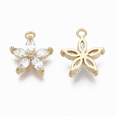 Brass Micro Pave Cubic Zirconia Charms KK-R132-009-NF-1