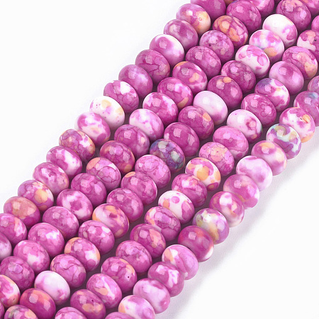 Synthetic Ocean White Jade Beads Strands TURQ-T002-01D-1