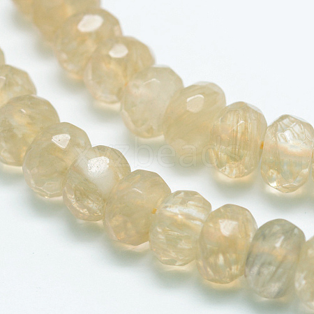 Faceted Coffee Watermelon Stone Glass Beads Strands G-K090-17-1
