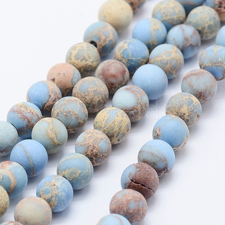 Natural Imperial Jasper Beads Strands X-G-K232-8mm-01A-1