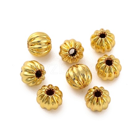 Rack Plating Pumpkin Brass Spacer Beads KK-Z070-35G-01-1