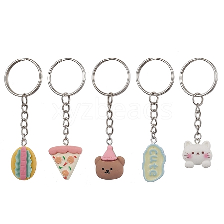 Bear/Cat/Food/Cloud Resin Keychain KEYC-JKC00650-1