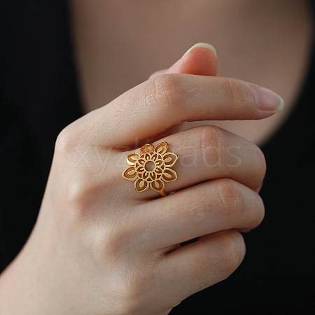 Bohemian Style 304 Stainless Steel Finger Rings for Women FS-WGCEB2E-08-1