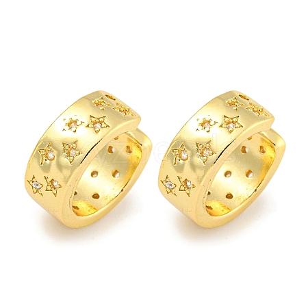 Brass Micro Pave Cubic Zirconia Cuff Earrings EJEW-C104-111G-1