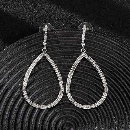 Alloy & Crystal Rhinestone Dangle Stud Earrings EJEW-G467-01P-02-1